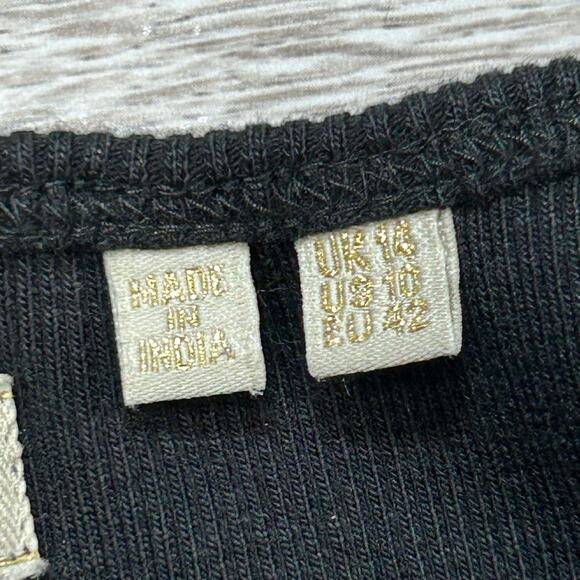 Superdry Ribbed Black Tank Dress Bodycon Racer Stripe Y2K Size 10 - Picture 6 of 8